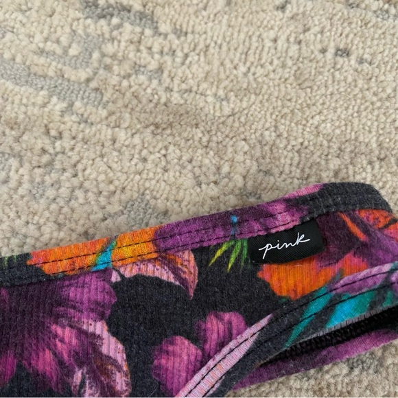 PINK Victoria's Secret Cotton Thong Exotic Print Ribbed: Small - Picture 2 of 7